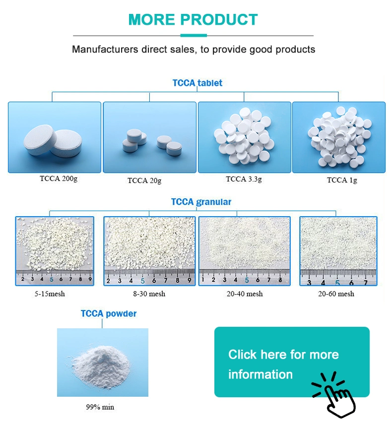 High Quality Swimming Pool Chemical Trichloroisocyanuric Acid 90% TCCA Powder/Granule 8-30mesh/ Tablet CAS No. 87-90-1