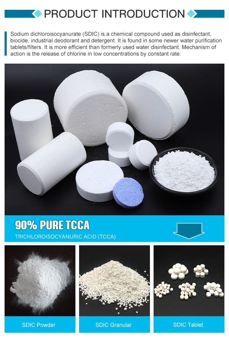 TCCA 90% Granular 8-30 Mesh Water Treatment Chemical.