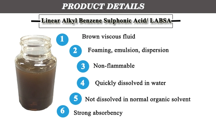 Linearalkylbenzene Sulfonic Acid (LABSA 96 %) / Surfactant / Detergent Chemicals CAS No.: 27176-87-0 / 85536-14-7